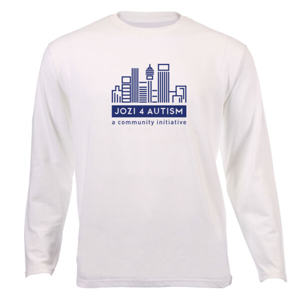 Jozi 4 Autism Logo - Adult Unisex White Long Sleeve Tee Thumbnail