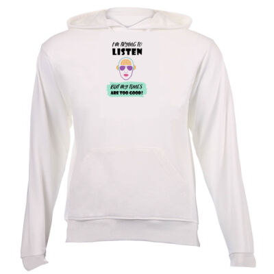 "I'm trying to listen" - Kids White Hoodie - By Savannah Pillay Thumbnail