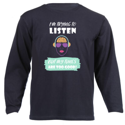 "I'm trying to listen" - Kids Long Sleeve Tee - By Savannah Pillay Thumbnail