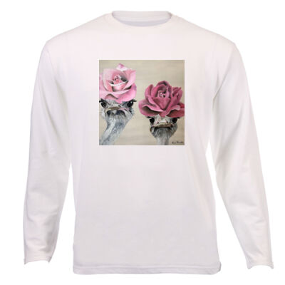 "Larry & Leroy" - Adult Unisex Long Sleeve White Tee - By Kim Rundle Thumbnail
