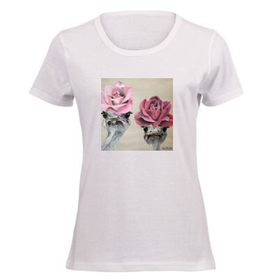 "Larry & Leroy" - Ladies White Tee - By Kim Rundle Thumbnail